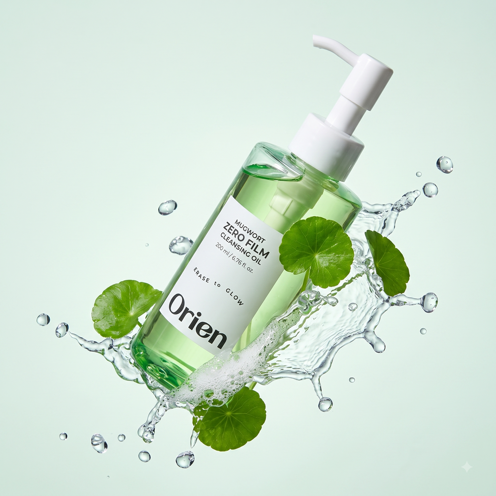 Orien Double Cleansing Duo Set - Mugwort Zero Film Cleansing Oil 200ml and Cleansing Foam 150ml