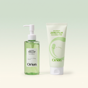 Orien Double Cleansing Duo Set - Mugwort Zero Film Cleansing Oil 200ml and Cleansing Foam 150ml