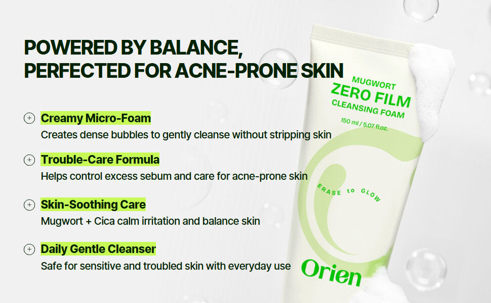 Orien Mugwort Zero Film Cleansing Foam 150ml detail 3